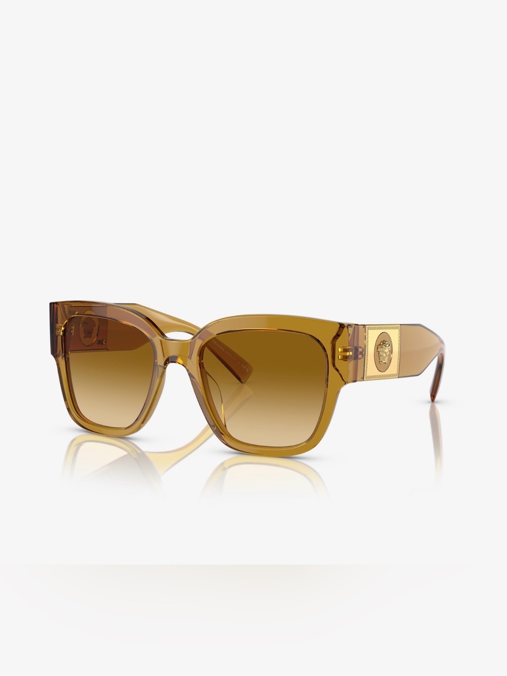 Versace Amber/Brown Square Women's Sunglasses